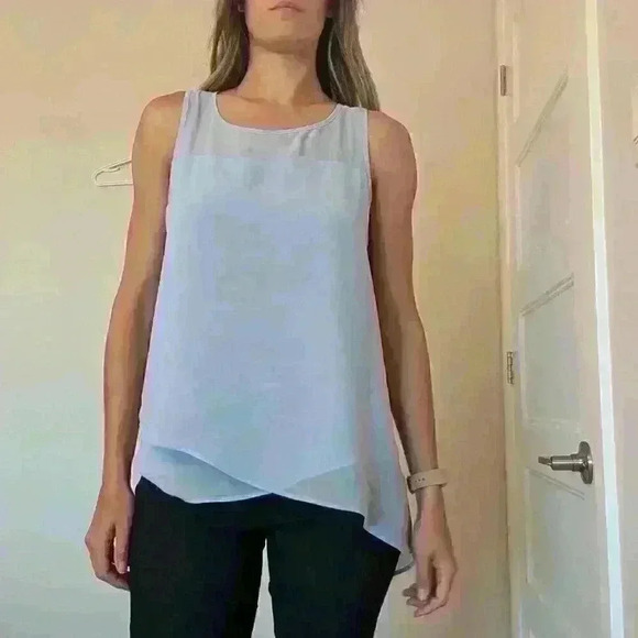 Light Blue, Asymmetrical, tank  top Size Small - Picture 7 of 10